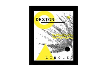 Tavla Geometric Med Ram Flerfärgad 23,5X28,5 - 23,5x28,5 cm - Inredning - Tavlor & posters - Canvastavla