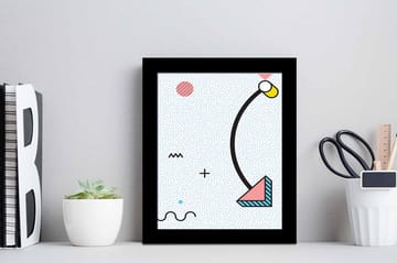 Tavla Geometric Med Ram Flerfärgad 23,5X28,5 - 23,5x28,5 cm - Inredning - Tavlor & posters - Canvastavla