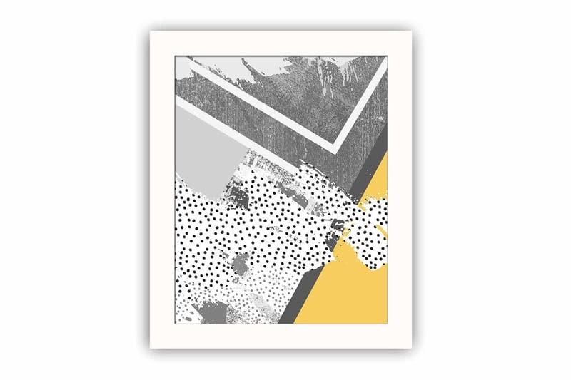 Tavla Geometric med Ram Flerfärgad, 23,5x28,5 cm
