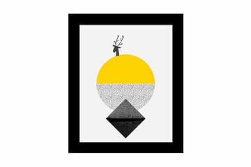 Tavla Geometric med Ram Flerfärgad - 23,5x28,5 cm - Inredning - Tavlor & posters - Canvastavla