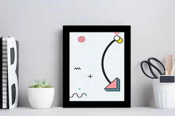 Tavla Geometric med Ram Flerfärgad - 23,5x28,5 cm - Inredning - Tavlor & posters - Canvastavla