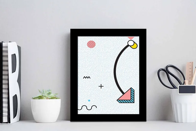 Tavla Geometric med Ram Flerfärgad - 23,5x28,5 cm - Inredning - Tavlor & posters - Canvastavla
