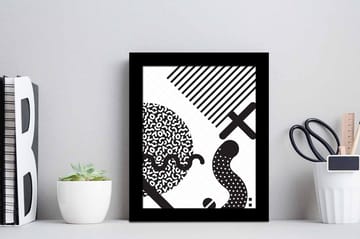 Tavla Geometric med Ram Flerfärgad - 23,5x28,5 cm - Inredning - Tavlor & posters - Canvastavla