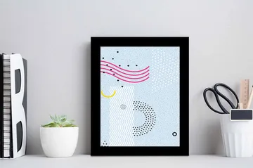 Tavla Geometric med Ram Flerfärgad - 23,5x28,5 cm - Inredning - Tavlor & posters - Canvastavla