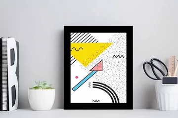 Tavla Geometric med Ram Flerfärgad - 23,5x28,5 cm - Inredning - Tavlor & posters - Canvastavla