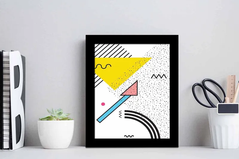 Tavla Geometric med Ram Flerfärgad - 23,5x28,5 cm - Inredning - Tavlor & posters - Canvastavla
