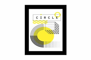 Tavla Geometric med Ram Flerfärgad - 23,5x28,5 cm - Inredning - Tavlor & posters - Canvastavla