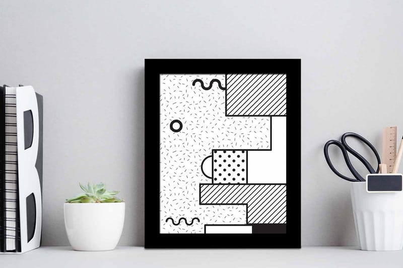 Tavla Geometric med Ram Flerfärgad - 23,5x28,5 cm - Inredning - Tavlor & posters - Canvastavla