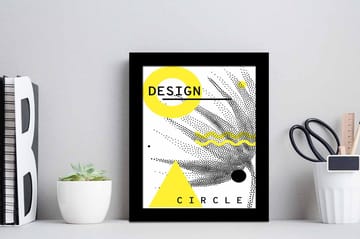 Tavla Geometric med Ram Flerfärgad - 23,5x28,5 cm - Inredning - Tavlor & posters - Canvastavla