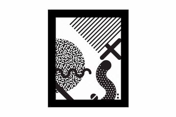 Tavla Geometric med Ram Flerfärgad - 23,5x28,5 cm - Inredning - Tavlor & posters - Canvastavla