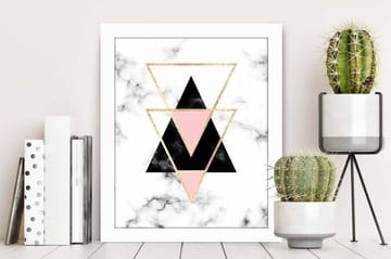 Tavla Geometric med Ram Flerfärgad - 23,5x28,5 cm - Inredning - Tavlor & posters - Canvastavla