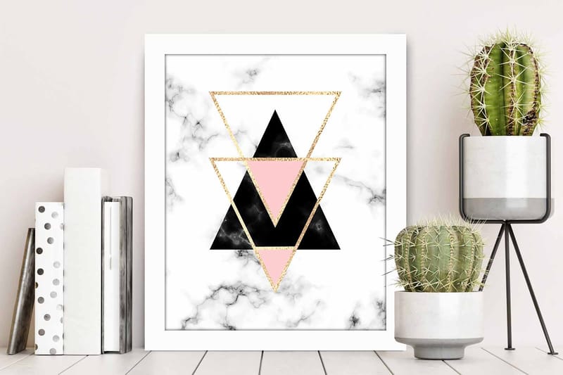 Tavla Geometric med Ram Flerfärgad - 23,5x28,5 cm - Inredning - Tavlor & posters - Canvastavla