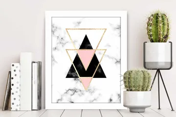 Tavla Geometric med Ram Flerfärgad - 23,5x28,5 cm - Inredning - Tavlor & posters - Canvastavla