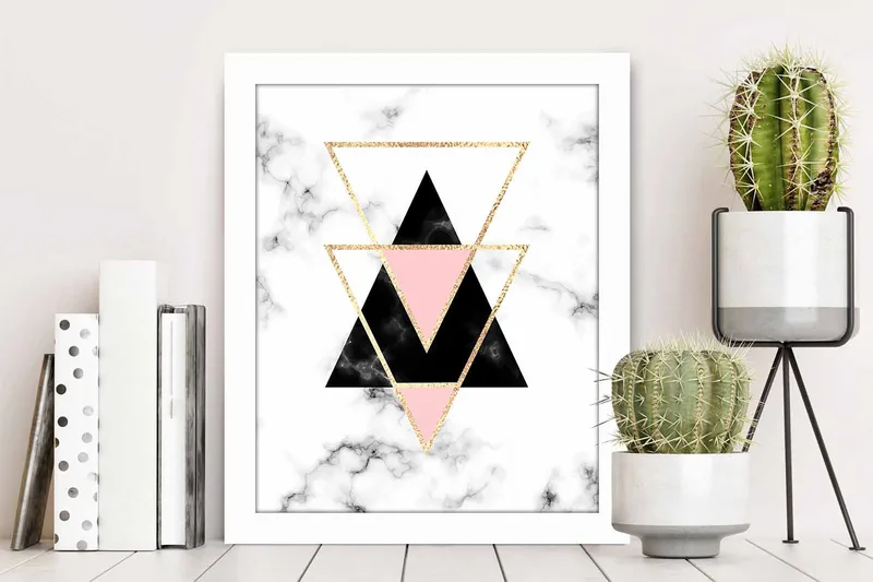 Tavla Geometric med Ram Flerfärgad - 23,5x28,5 cm - Inredning - Tavlor & posters - Canvastavla