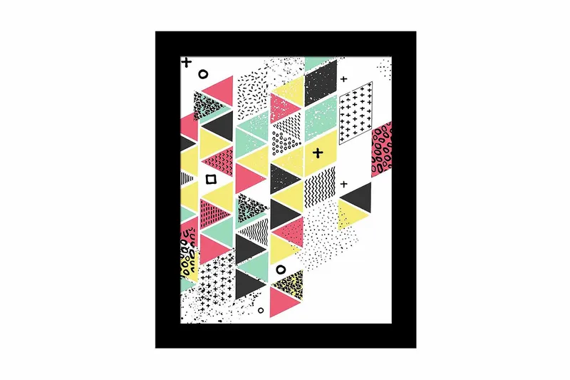 Tavla Geometric med Ram Flerfärgad, 23,5x28,5 cm