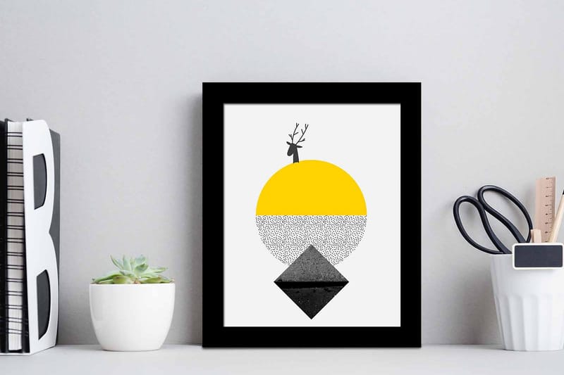 Tavla Geometric med Ram Flerfärgad - 23,5x28,5 cm - Inredning - Tavlor & posters - Canvastavla