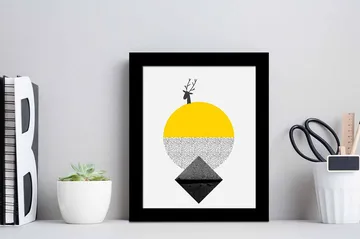 Tavla Geometric med Ram Flerfärgad - 23,5x28,5 cm - Inredning - Tavlor & posters - Canvastavla