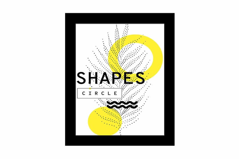 Tavla Geometric med Ram Flerfärgad, 23,5x28,5 cm