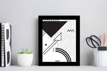 Tavla Geometric med Ram Flerfärgad - 23,5x28,5 cm - Inredning - Tavlor & posters - Canvastavla