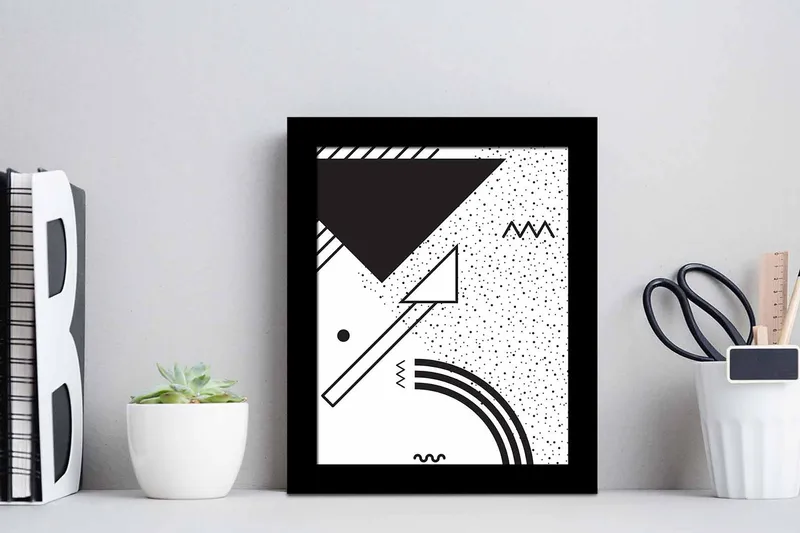 Tavla Geometric med Ram Flerfärgad - 23,5x28,5 cm - Inredning - Tavlor & posters - Canvastavla