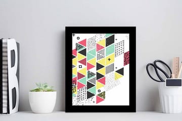 Tavla Geometric med Ram Flerfärgad - 23,5x28,5 cm - Inredning - Tavlor & posters - Canvastavla