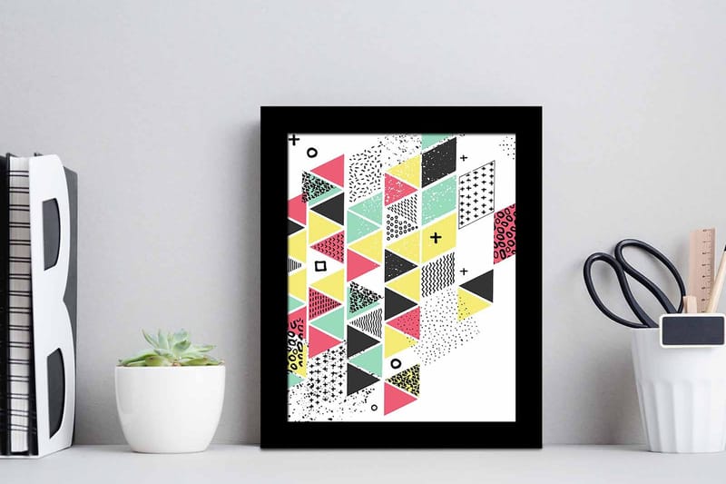 Tavla Geometric med Ram Flerfärgad - 23,5x28,5 cm - Inredning - Tavlor & posters - Canvastavla