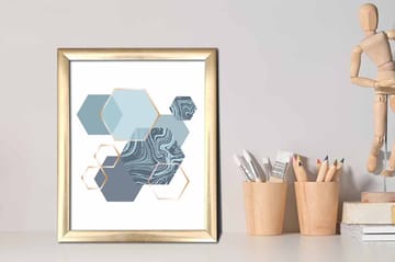 Tavla Geometrical Med Ram Flerfärgad 23,5X28,5 - 23,5x28,5 cm - Inredning - Tavlor & posters - Canvastavla
