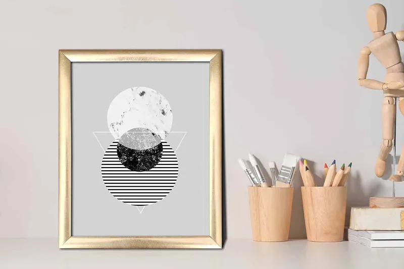 Tavla Geometrical med Ram Flerfärgad - 23,5x28,5 cm - Inredning - Tavlor & posters - Canvastavla