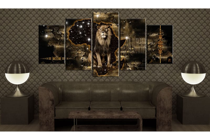 Tavla Golden Lion 100x50 - Artgeist sp. z o. o. - Canvastavla