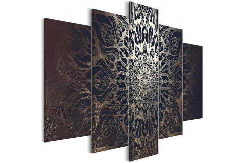 Tavla Hypnosis 5 Parts Brown Wide 100x50 - Canvastavla