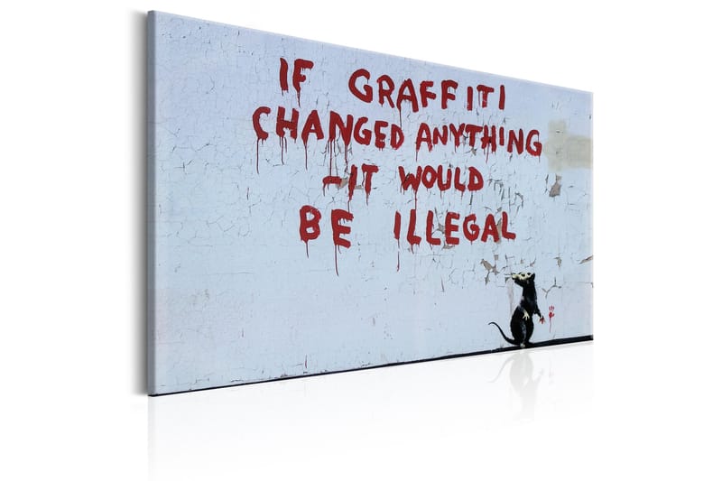 Tavla If Graffiti Changed Anything by Banksy 60x40 - Artgeist sp. z o. o. - Canvastavla