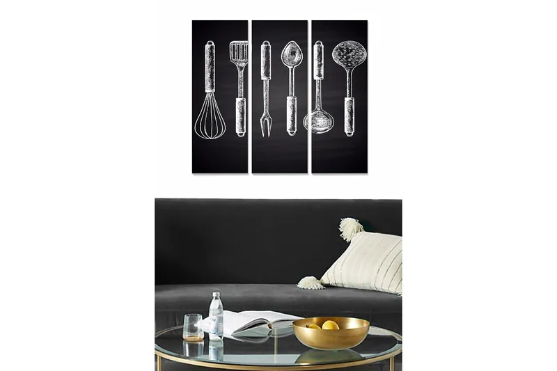 Tavla Kitchen 3-pack Flerfärgad - 20x50 cm - Inredning - Tavlor & posters - Canvastavla