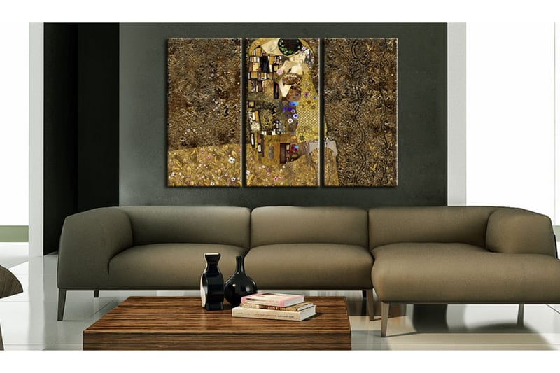 Tavla Klimt Inspiration Kiss 120x80 - Artgeist sp. z o. o. - Canvastavla