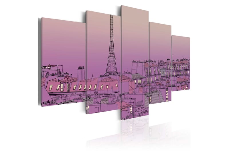 Tavla Lavender Sunrise Over Paris 200x100 - Artgeist sp. z o. o. - Canvastavla