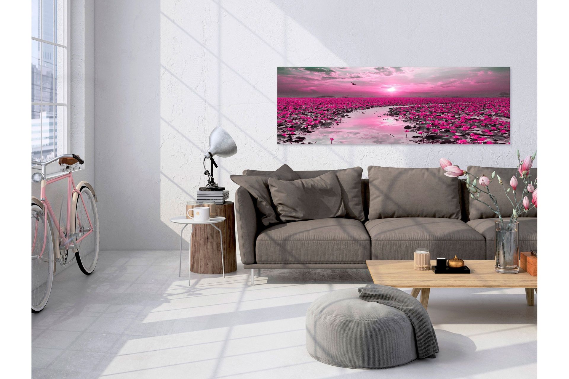 Tavla Lilies and Sunset (1 Part) Narrow 120x40 -