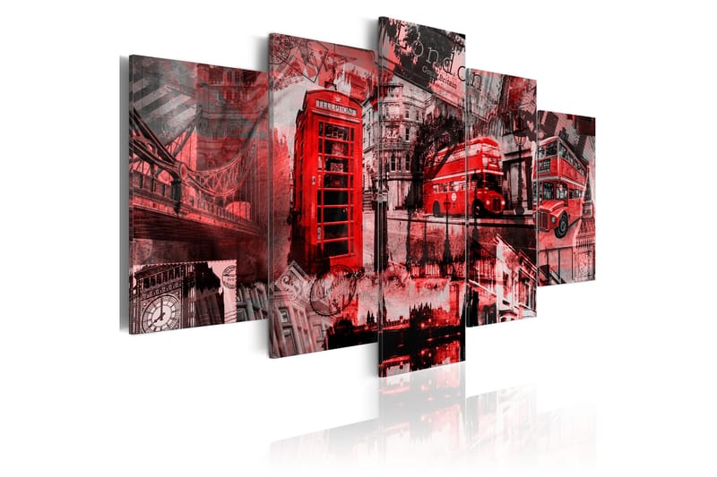 Tavla London Collage 5 St 200x100 - Artgeist sp. z o. o. - Canvastavla