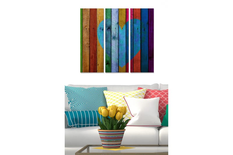 Tavla Love 3-pack Flerfärgad - 20x50 cm - Inredning - Tavlor & posters - Canvastavla