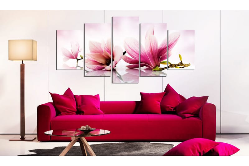Tavla Magnolias Pink Flowers 200x100 - Artgeist sp. z o. o. - Canvastavla