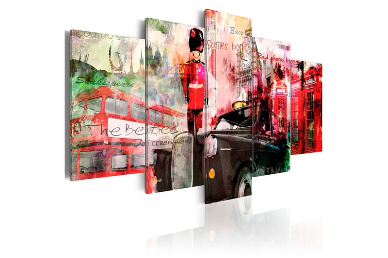 Tavla Memories From London 5 Pieces 200x100 - Artgeist sp. z o. o. - Canvastavla
