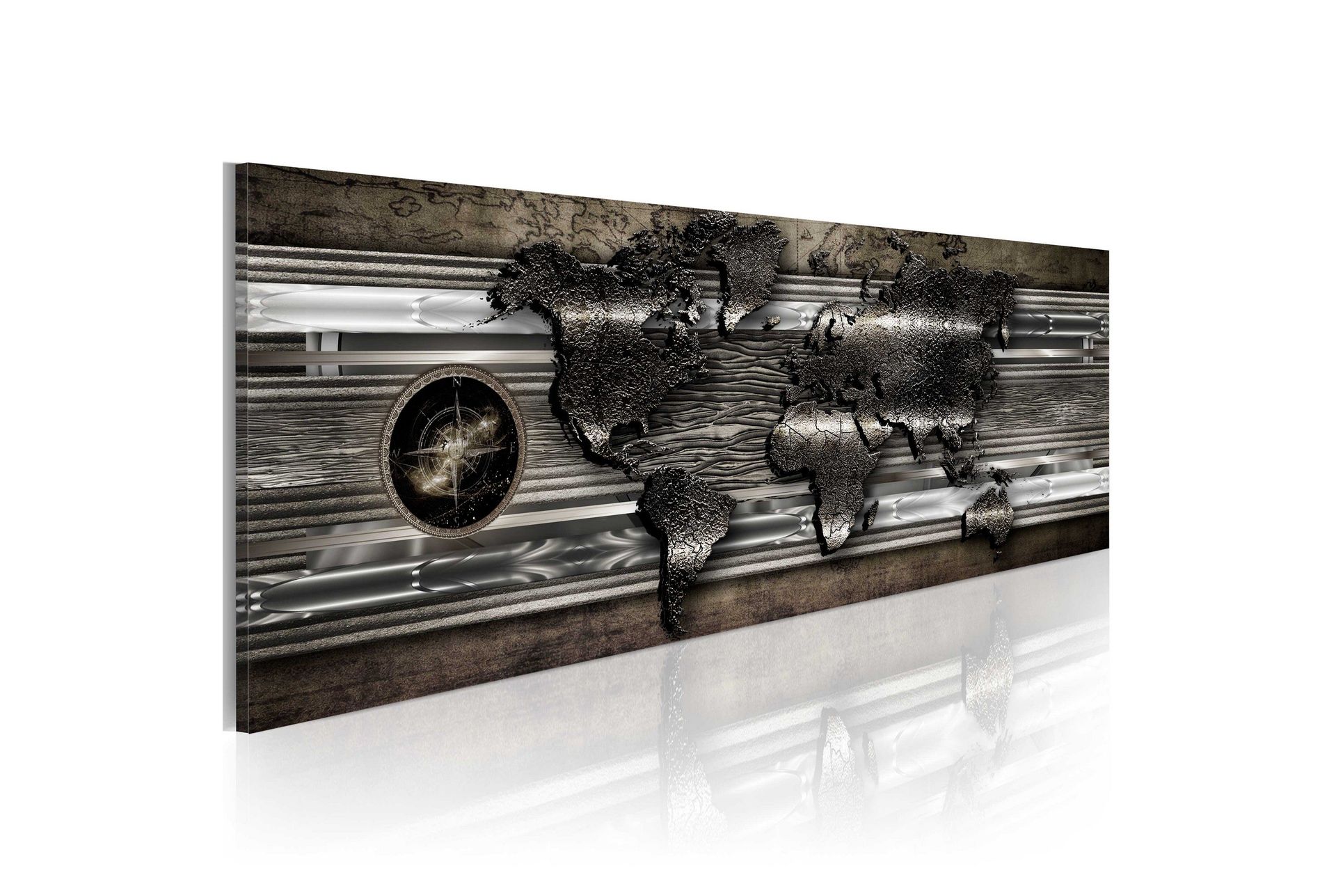 Tavla Metalic Map 135x45 cm -
