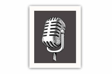 Tavla Music med Ram Flerfärgad - 23,5x28,5 cm - Inredning - Tavlor & posters - Canvastavla