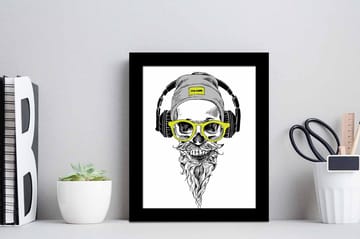 Tavla Music med Ram Flerfärgad - 23,5x28,5 cm - Inredning - Tavlor & posters - Canvastavla