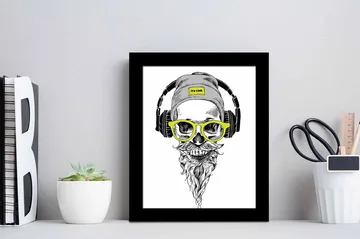Tavla Music med Ram Flerfärgad - 23,5x28,5 cm - Inredning - Tavlor & posters - Canvastavla
