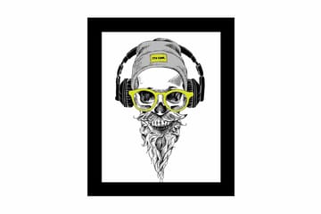 Tavla Music med Ram Flerfärgad - 23,5x28,5 cm - Inredning - Tavlor & posters - Canvastavla