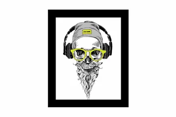Tavla Music med Ram Flerfärgad - 23,5x28,5 cm - Inredning - Tavlor & posters - Canvastavla