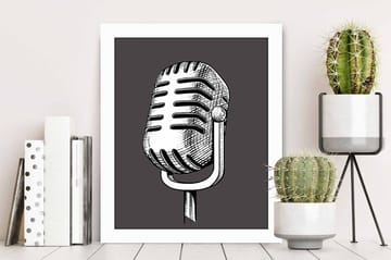 Tavla Music med Ram Flerfärgad - 23,5x28,5 cm - Inredning - Tavlor & posters - Canvastavla