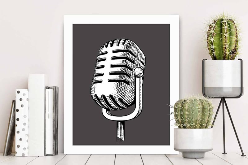 Tavla Music med Ram Flerfärgad - 23,5x28,5 cm - Inredning - Tavlor & posters - Canvastavla