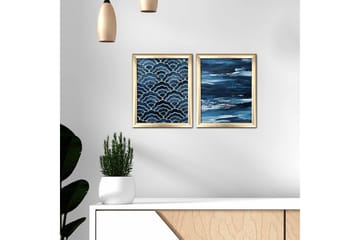 Tavla Nautical Med Ram 2-Pack Flerfärgad 23,5X28,5 - 23,5x28,5 cm - Inredning - Tavlor & posters - Canvastavla