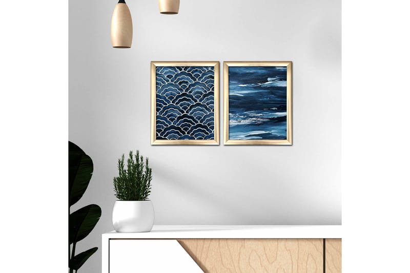 Tavla Nautical Med Ram 2-Pack Flerfärgad 23,5X28,5 - 23,5x28,5 cm - Inredning - Tavlor & posters - Canvastavla
