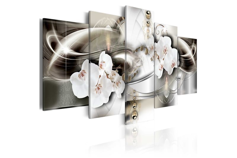 Tavla Orchids Among The Waves Of Gold 200x100 - Artgeist sp. z o. o. - Canvastavla